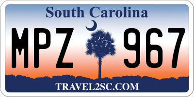 SC license plate MPZ967