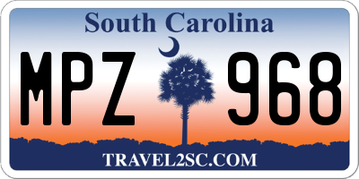 SC license plate MPZ968