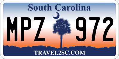SC license plate MPZ972