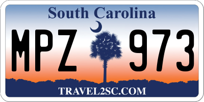 SC license plate MPZ973