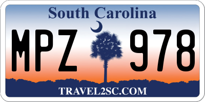 SC license plate MPZ978