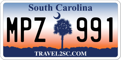 SC license plate MPZ991