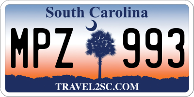 SC license plate MPZ993