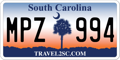 SC license plate MPZ994