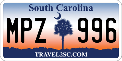 SC license plate MPZ996