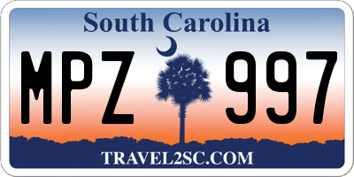 SC license plate MPZ997