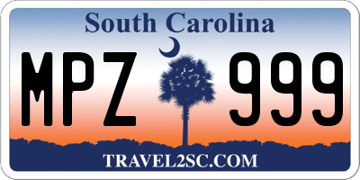 SC license plate MPZ999