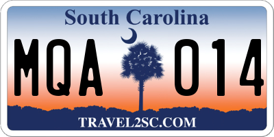 SC license plate MQA014