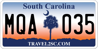 SC license plate MQA035