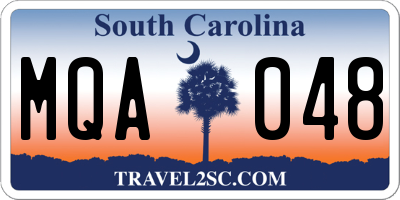 SC license plate MQA048