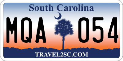 SC license plate MQA054