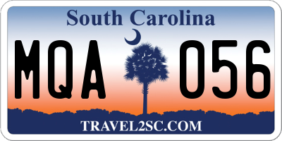 SC license plate MQA056