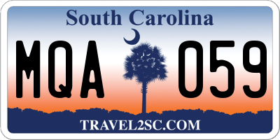 SC license plate MQA059