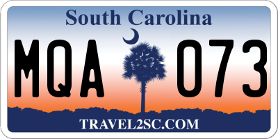SC license plate MQA073