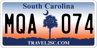 SC license plate MQA074