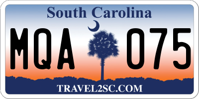 SC license plate MQA075