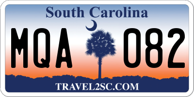 SC license plate MQA082