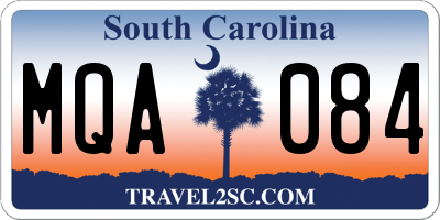 SC license plate MQA084