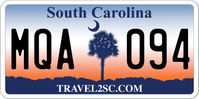 SC license plate MQA094