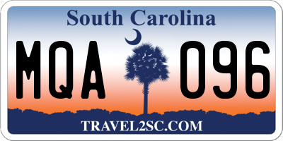 SC license plate MQA096