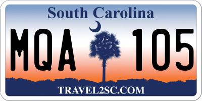 SC license plate MQA105