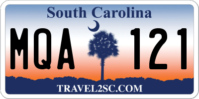 SC license plate MQA121