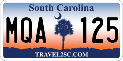 SC license plate MQA125