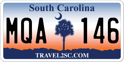 SC license plate MQA146