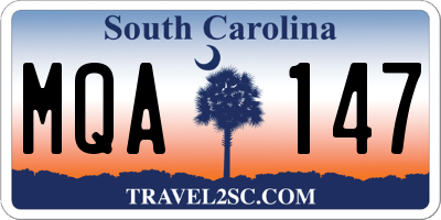 SC license plate MQA147