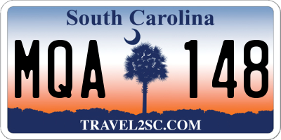 SC license plate MQA148