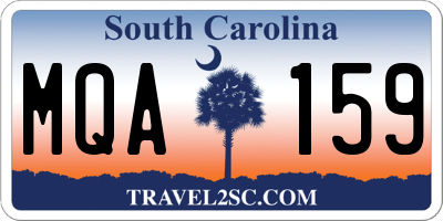 SC license plate MQA159