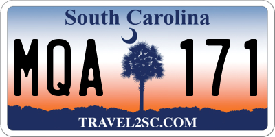 SC license plate MQA171