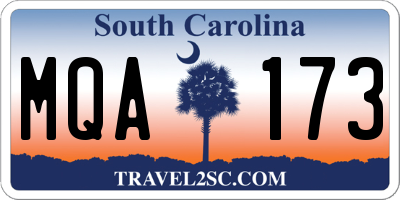 SC license plate MQA173