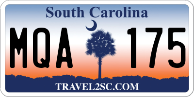 SC license plate MQA175