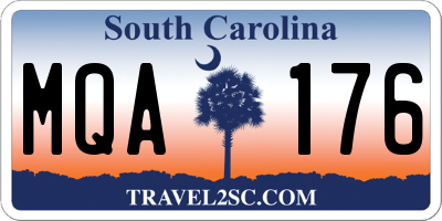 SC license plate MQA176