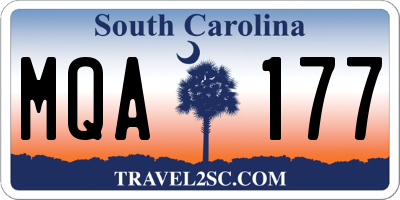 SC license plate MQA177