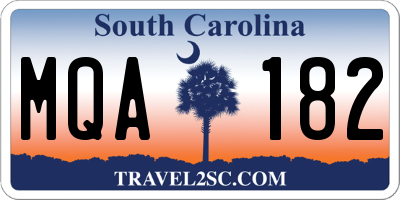 SC license plate MQA182