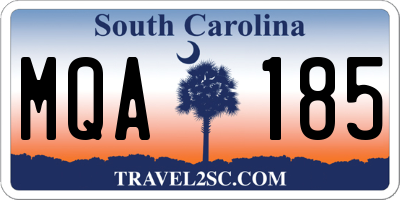 SC license plate MQA185