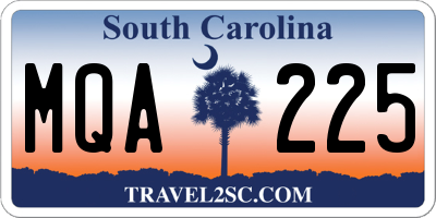 SC license plate MQA225