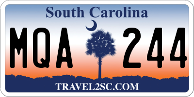 SC license plate MQA244
