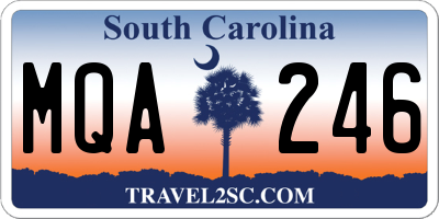 SC license plate MQA246