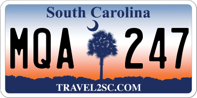 SC license plate MQA247