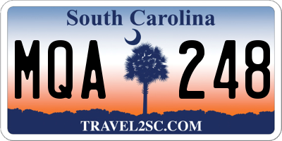 SC license plate MQA248