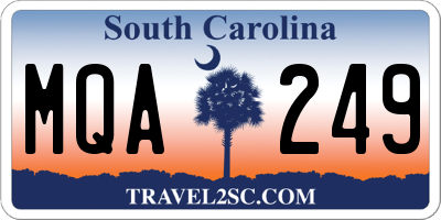 SC license plate MQA249