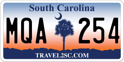 SC license plate MQA254