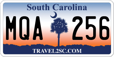 SC license plate MQA256