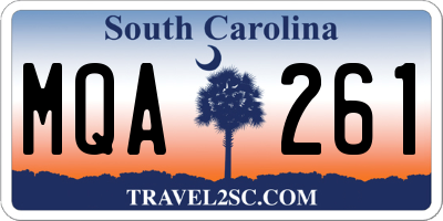 SC license plate MQA261