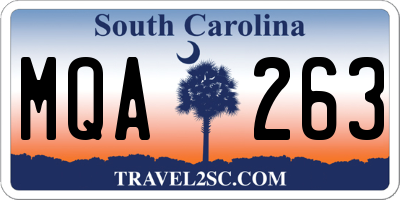SC license plate MQA263