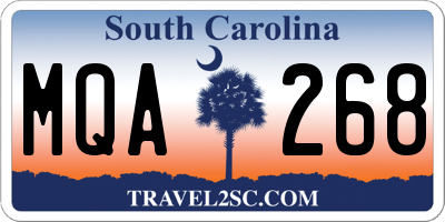 SC license plate MQA268