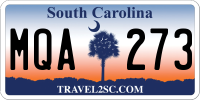 SC license plate MQA273